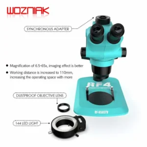 Rf4 RF-6565TV 7050 7-50X 6.5-65X Adjustable Trinocular Zoom Stereo Microscope for Mobile phone BGA repair magnifier 8