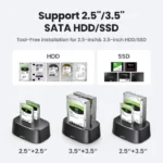 UGREEN HDD Docking Station SATA to USB 3.0 Adapter for 2.5 3.5 SSD Disk Case HDD Box Dock Hard Drive Enclosure Docking Station 5