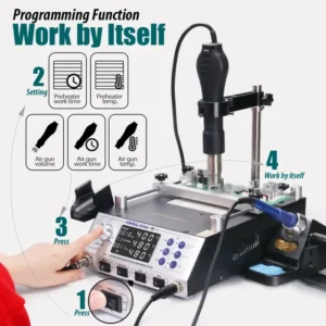 YIHUA 853AAA+Programming Controlled Welding Station 1200W Preheating Station Soldering Iron Hot Air Gun 3 in 1 Soldering Station 2