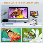 Hayve 7‘’ Digital Microscope 1500X Zoom 12MP HD Electronic Microscopes Camera Magnifier for Soldering Phone Repair Microscope 5