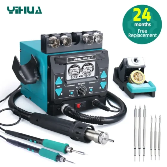 YIHUA 992D-III Hot Air Rework Station 210 245 Soldering Iron Station for Microscope Soldering Electronics Repair PCB Desoldering 1