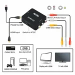 HDMI to RCA Converter AV/CVSB L/R Video Box HD 1080P 1920*1080  HDMI2AV Support NTSC PAL Output HDMI To AV Video Converter 3