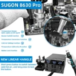 SUGON 8630Pro 1300W Hot Air Gun Digital Display BGA Rework Station Curved Nozzle Welding Repair Desoldering Station 3