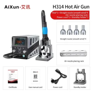 JC AIXUN H314 AI Smart Hot Air Gun Soldering Station PC Phone PCB Rework Station 1400W For Industrial Chip SMD Solder Repair 7