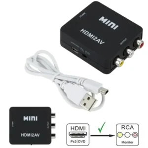 HDMI-compatible To AV RCA CVSB L/R Video Scaler Converter Box Support NTSC PAL HD 720P/1080P AV RCA to HDMI-compatible Adapter 9