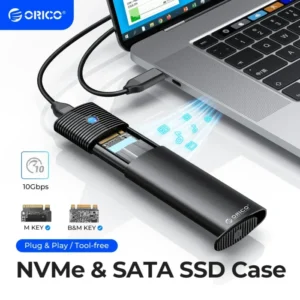 ORICO M2 SSD Enclosure NVMe NGFF 10Gbps PCIe M.2 SSD Case Portable USB C 3.2Gen2 Tool Free External Adapter with Metal Heat Sink 1