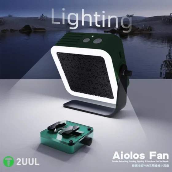 2uul AIOLOS Fan CUUL Smoke Extracting,Cooling,Lighting 3 Functions Fan for Rapair for Mobile Phone Mainboard Maintenance Welding 3