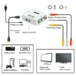 HDMI-compatible To AV RCA CVSB L/R Video Scaler Converter Box Support NTSC PAL HD 720P/1080P AV RCA to HDMI-compatible Adapter 2