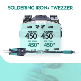 YIHUA 982D-III Precision Tweezers Soldering Iron C210 Station for SMT SMD Micro Component Rework Station with Auto Calibration 2