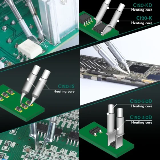 YIHUA 982D-III Precision Tweezers Soldering Iron C210 Station for SMT SMD Micro Component Rework Station with Auto Calibration 6