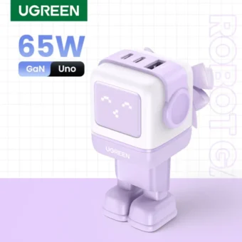 New！UGREEN 65W GaN Charger Robot Design Quick Charge 4.0 3.0 PPS for iPhone 15 14 13 Pro Macbook Laptop Tablet PD Fast Charger 1