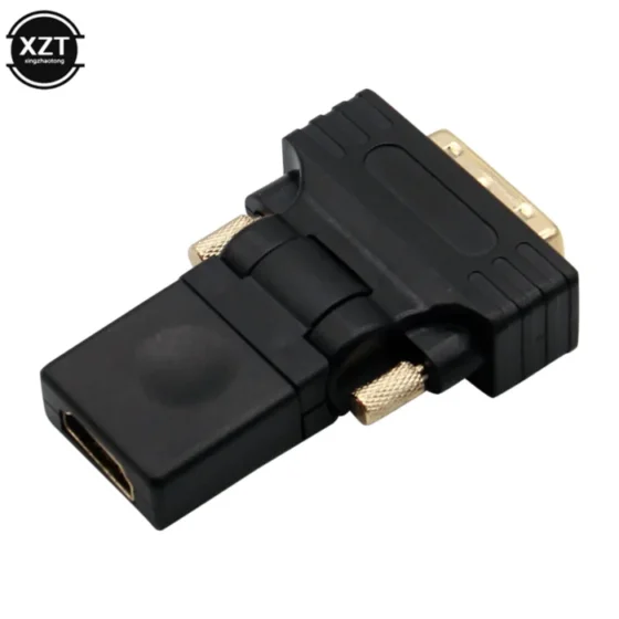 HDMI-compatible to DVI 24+1 pin Adapter 360 Degree Rotatable Female to Male HDTV Converter Adaptor for PC PS3 Projector TV Box 4