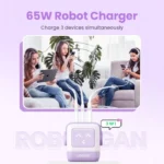 New！UGREEN 65W GaN Charger Robot Design Quick Charge 4.0 3.0 PPS for iPhone 15 14 13 Pro Macbook Laptop Tablet PD Fast Charger 2