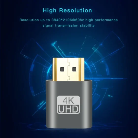 4K VGA HDMI-compatible 1.4 Dummy Plug Virtual Display Emulator Adapter DDC Edid Support 1920x1080P For Video Card 3