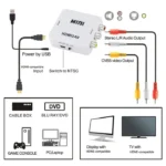 1080P HDMI-compatible TO AV Adapter Video Composite RCA to HDMI-compatible Converter CVSB L/R Video Scaler Support NTSC Output 6