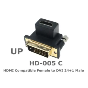 HDMI-compatible female to Bidirectional DVI D 24+5/24+1 male UP Down elbow Cable Connector Converter for Projector HDMI to DVI 3