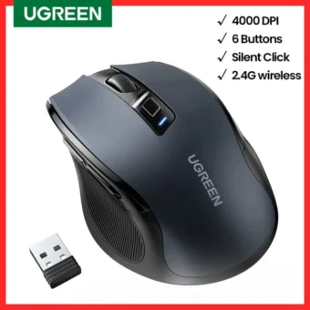 【NEW】UGREEN Mouse Wireless Ergonomic Mouse 4000 DPI Silent 6 Buttons For MacBook Tablet Laptop Mute Mice Quiet 2.4G Mouse 1