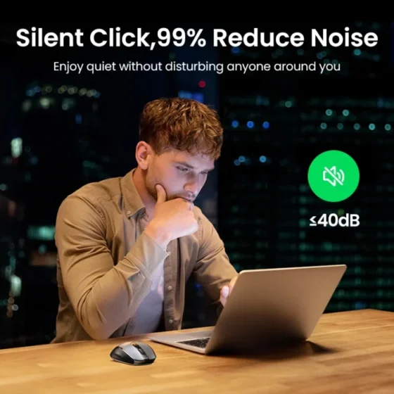 【NEW】UGREEN Mouse Wireless Ergonomic Mouse 4000 DPI Silent 6 Buttons For MacBook Tablet Laptop Mute Mice Quiet 2.4G Mouse 4