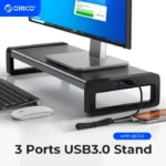 ORICO Monitor Stand Riser with USB3.0 HUB Quick Charge 3.0 Wireless charging Aluminum Computer Stand Desk for PC Laptop MacBook 1