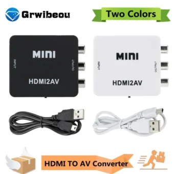 HDMI to RCA Converter AV/CVSB L/R Video Box HD 1080P 1920*1080  HDMI2AV Support NTSC PAL Output HDMI To AV Video Converter 1