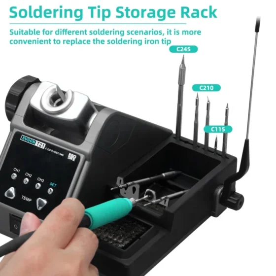 SUGON T21 Soldering Station Compatible Original Soldering Iron Tip 210/245/115 Handle Control Temperature Welding Rework Station 3