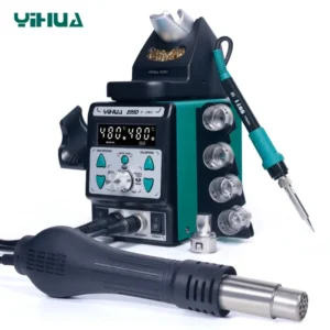 YIHUA 899D-II One Button Turns Hot to Cool Air New Upgraded Nozzle Easy Plug-pull 2 IN 1 Hot Air Rework Soldering Iron Station 7