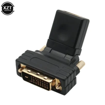 HDMI-compatible to DVI 24+1 pin Adapter 360 Degree Rotatable Female to Male HDTV Converter Adaptor for PC PS3 Projector TV Box 1