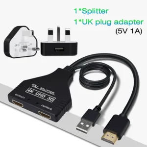 HDTV 4K 30Hz HDMI Splitter 1 In 2 out audio Video VGA cable 1 to 2 DVI 24 1 to hdmi 2 adapter for TV Box Monitor Projector 15m 15