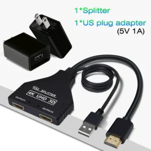 HDTV 4K 30Hz HDMI Splitter 1 In 2 out audio Video VGA cable 1 to 2 DVI 24 1 to hdmi 2 adapter for TV Box Monitor Projector 15m 8