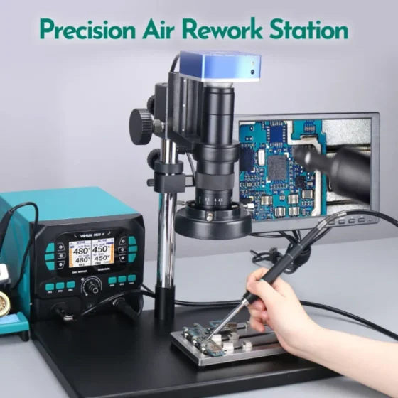 YIHUA 992D-II Precision Heat Gun Rework Station 210 245 Soldering Iron Station for Microscope Soldering Electronics Repair PCB 2