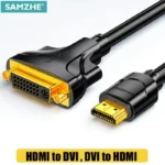 SAMZHE HDMI-compatible to DVI Cable Male 24+1 DVI-D Male Adapter 1080P for HDTV DVD Projector PlayStation 4 PS4/3 TV BOX 1