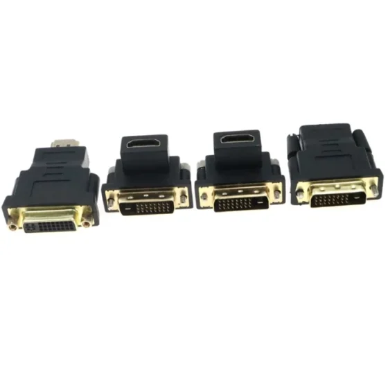 HDMI-compatible female to Bidirectional DVI D 24+5/24+1 male UP Down elbow Cable Connector Converter for Projector HDMI to DVI 6