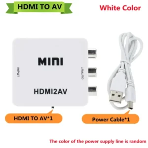 HDMI to RCA Converter AV/CVSB L/R Video Box HD 1080P 1920*1080  HDMI2AV Support NTSC PAL Output HDMI To AV Video Converter 7