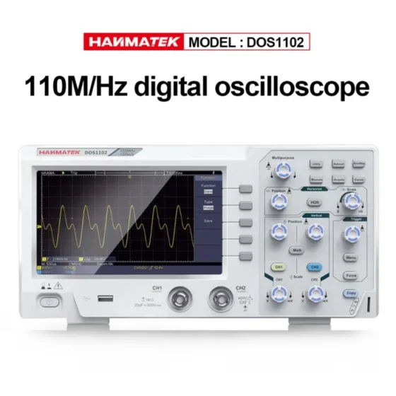 HANMATEK DOS1102 Digital Oscilloscope 110M Dual Channel Simultaneous Sampling Oscilloscope 7-inch TFT Display 1