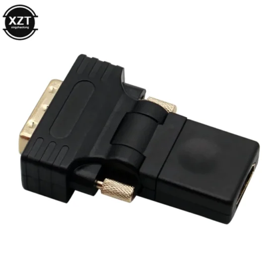 HDMI-compatible to DVI 24+1 pin Adapter 360 Degree Rotatable Female to Male HDTV Converter Adaptor for PC PS3 Projector TV Box 5