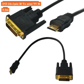 Mini HDMI Compatible To DVI 24+1 Public Connection Mini HDMI Compatible To DVI High-Definition Connection Cable 0.3m-3m 1