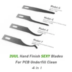 2UUL DA11 4in1 Hand Finish SEXY Blades Set for PCB Underfill Clean Phone Motherboard Chip Glue Removal Scraping Pry Knife 6