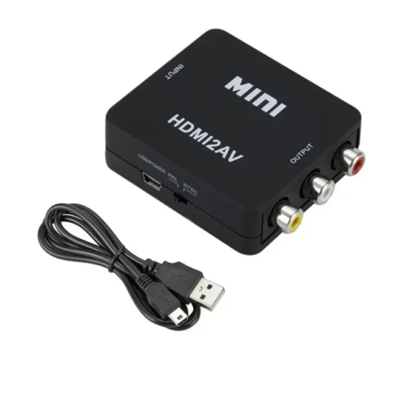 HDMI to RCA Converter AV/CVSB L/R Video Box HD 1080P 1920*1080  HDMI2AV Support NTSC PAL Output HDMI To AV Video Converter 5