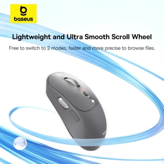 【New Sale】Baseus Editor Wireless Bluetooth Mouse Dual Mode Rechargeable Office Universal Ergonomic OLED Screen Display Mouse 5