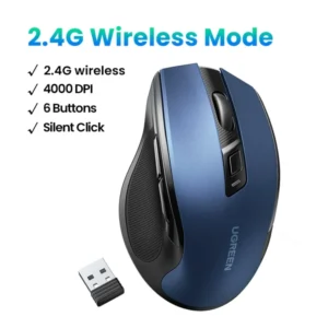 【NEW】UGREEN Mouse Wireless Ergonomic Mouse 4000 DPI Silent 6 Buttons For MacBook Tablet Laptop Mute Mice Quiet 2.4G Mouse 9