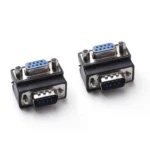 Lingable Adapter Right Angle D-Sub 9pin DB9 Male to Female Converter Monitor DB 9  Extender 90 degree Connector 4