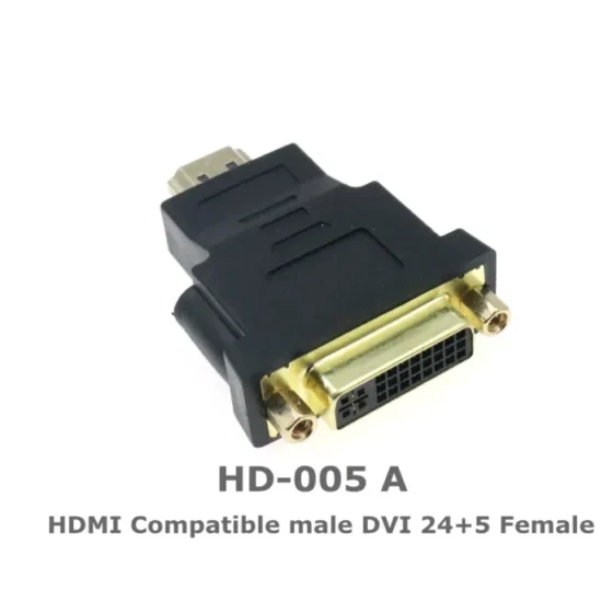 HDMI-compatible female to Bidirectional DVI D 24+5/24+1 male UP Down elbow Cable Connector Converter for Projector HDMI to DVI 4