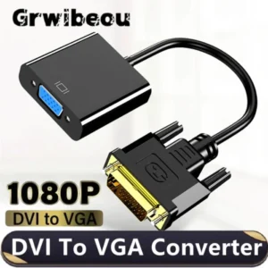 Grwibeou DVI to VGA Adapter 1080P DVI-D Male to VGA Female Adapter 24+1 25Pin to 15Pin Cable Converter for PC Computer Monitor 1