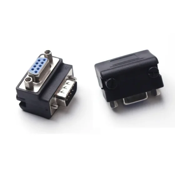 Lingable Adapter Right Angle D-Sub 9pin DB9 Male to Female Converter Monitor DB 9  Extender 90 degree Connector 5