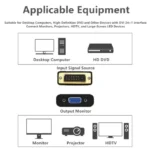 Grwibeou DVI to VGA Adapter 1080P DVI-D Male to VGA Female Adapter 24+1 25Pin to 15Pin Cable Converter for PC Computer Monitor 2