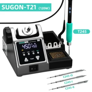 SUGON T21 Soldering Station Compatible Original Soldering Iron Tip 210/245/115 Handle Control Temperature Welding Rework Station 8