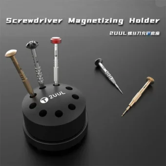 2UUL ST51 Screwdriver Magnetizing Holder Rotatable Stand Tweezer Base Organizer 9-hole Multifunctional Phone Repair Tool 2