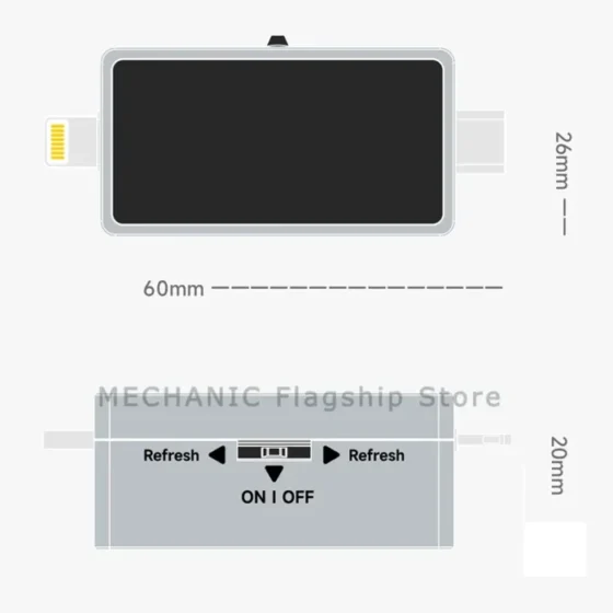 Tail Insertion Tester MECHANIC T-824 Without Demoulding High Precision Digital Display Current Power Check Type-C Lightning 6