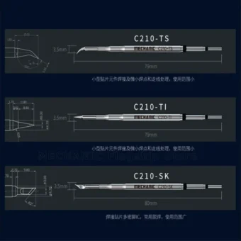 Welding Tips MECHANIC C210-SK C210-TI C210-TS Integrated Soldering Iron Tip SMD Head for C210 series solder station 2