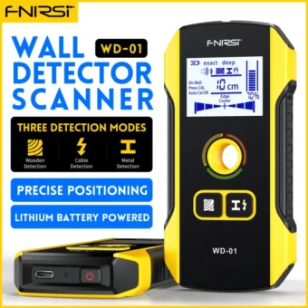 FNIRSI WD-01 Metal Detector Wall Scanner with Newly Designed Positioning Hole for AC Live Cable Wires Metal Wood Stud Find 1